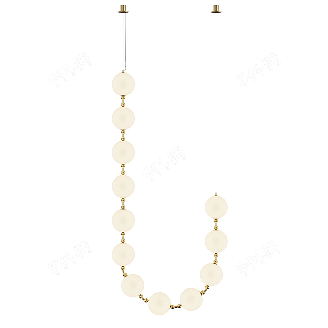 Modular Glass Brass Light Fixture 3D model image 2