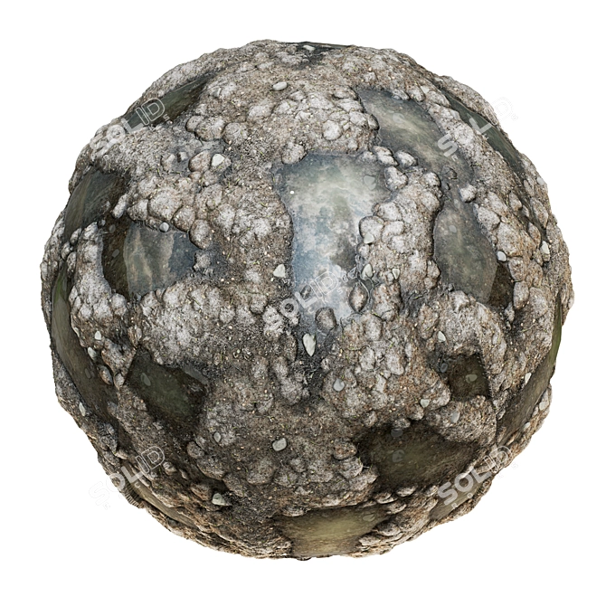 Stone Earth with Puddles Texture 3D model image 2