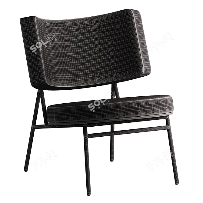 Elegant Coco 2 Lounge Chair 3D model image 5