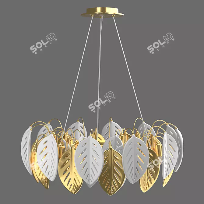 Tropical Glam Crystal Chandelier 3D model image 1