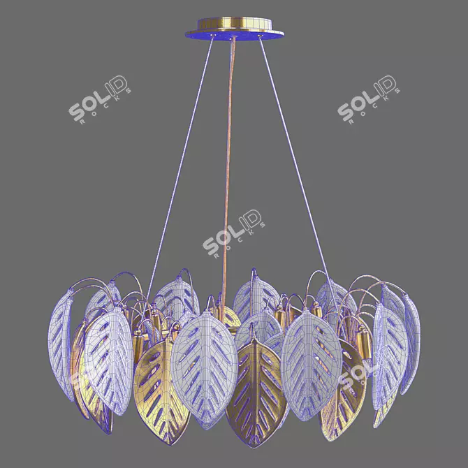 Tropical Glam Crystal Chandelier 3D model image 2