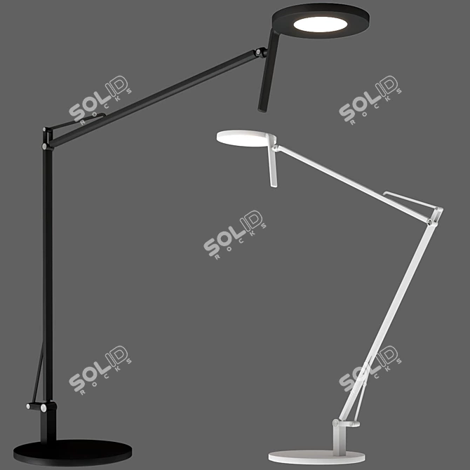 Adjustable LED Steel Table Lamp 3D model image 2