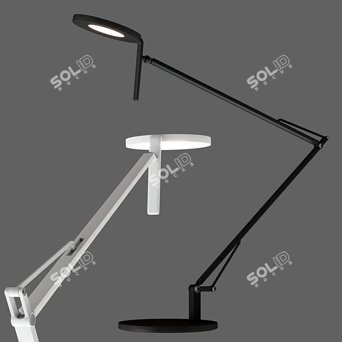 Adjustable LED Steel Table Lamp 3D model image 3