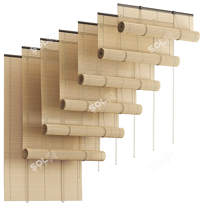 Versatile Bamboo PVC Blinds 3D model image 1