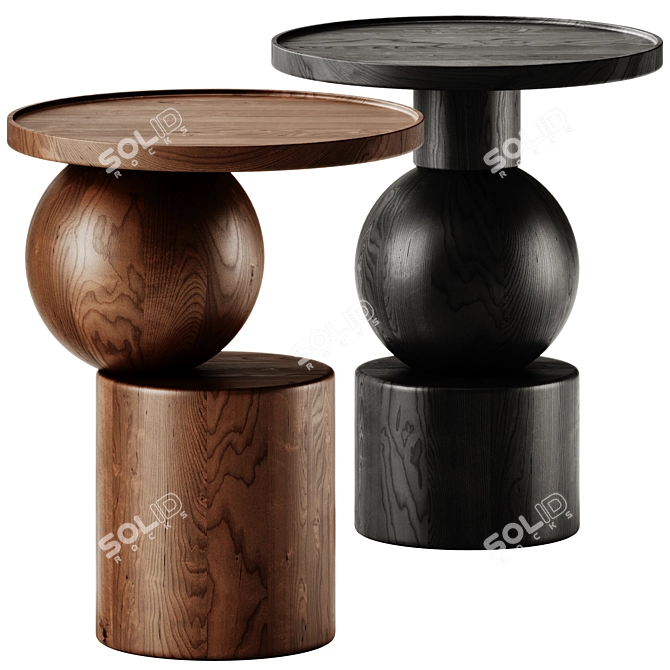 Modern Round Side Table 19.7 3D model image 1