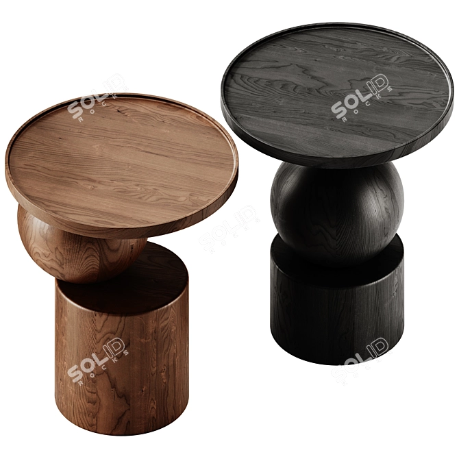 Modern Round Side Table 19.7 3D model image 2