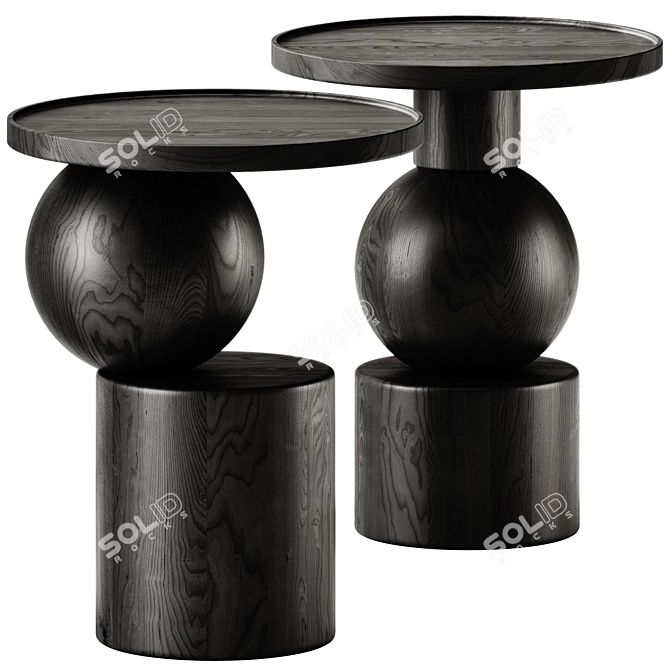 Modern Round Side Table 19.7 3D model image 4