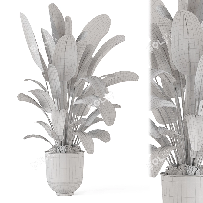  Handmade Stone Pot Indoor Plants 3D model image 5