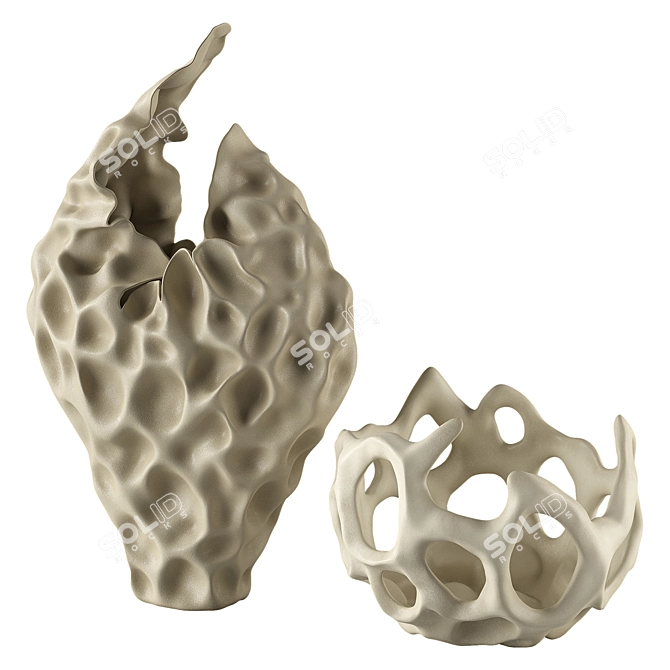 Tafoni Ceramics Vase Set 3D model image 4