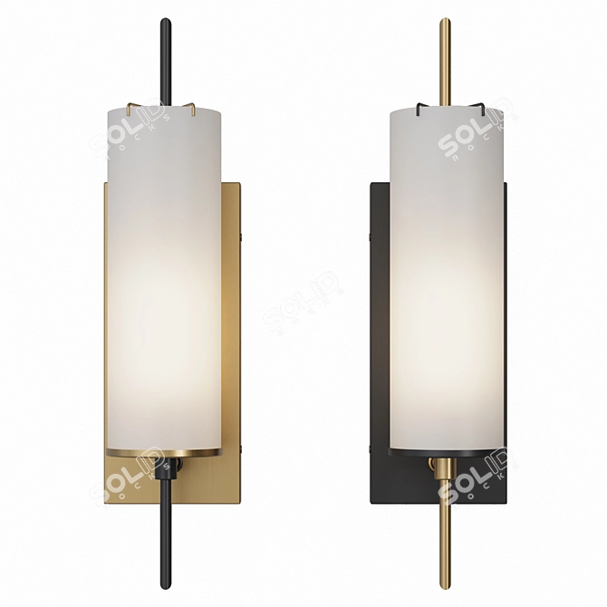 Modern Brass Wall Sconce 3D model image 6