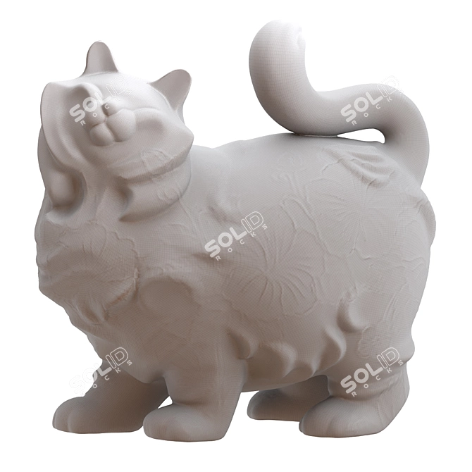 Porcelain Cat Figurine Pavone JP-156/7 3D model image 5