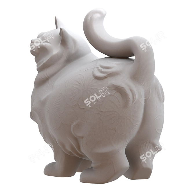 Porcelain Cat Figurine Pavone JP-156/7 3D model image 7