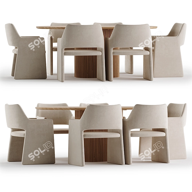 Modern Dining Set 2017 Corona 3D model image 4