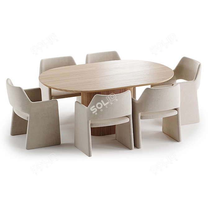 Modern Dining Set 2017 Corona 3D model image 5