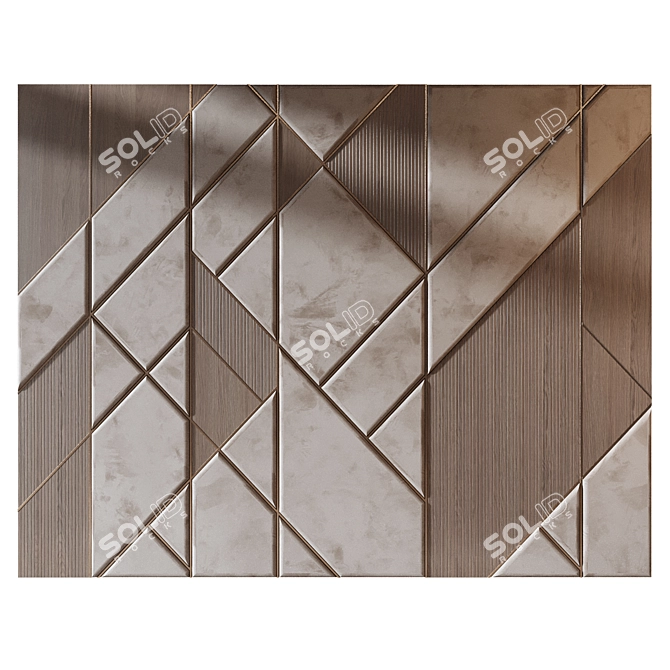 Bespoke Wood Fabric Wall Panels 3D model image 1