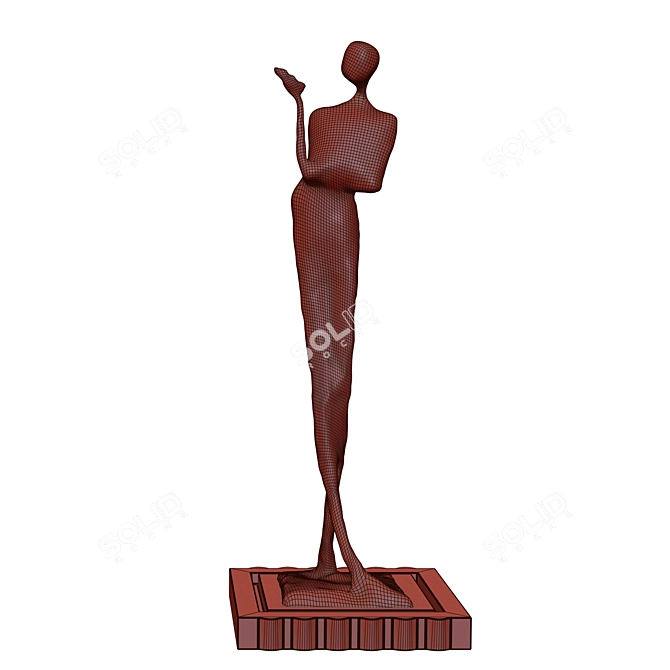 Elegant Women Statue Sculpture 3D model image 4