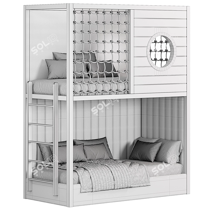 Yacht-themed Kids Bunk Bed 3D model image 5