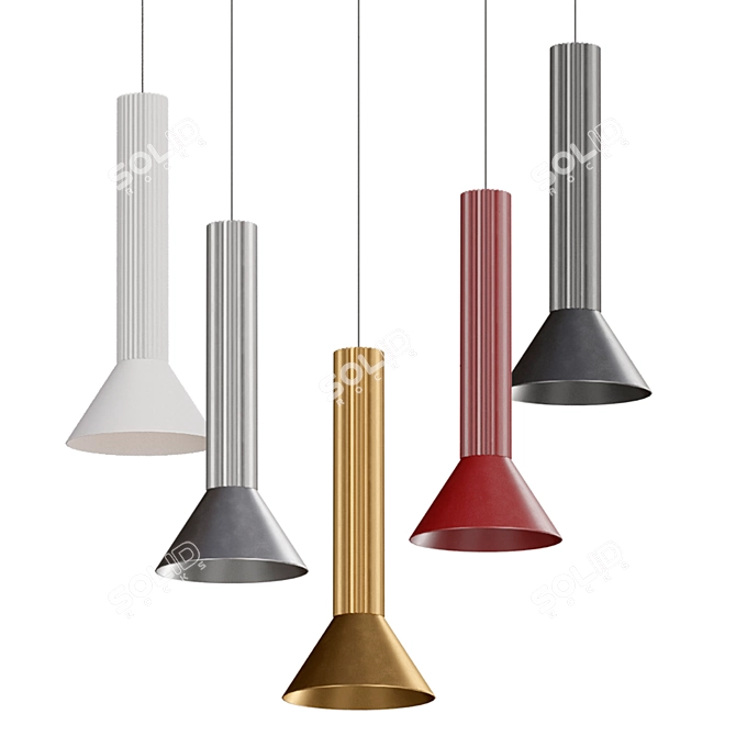 Sleek Modern Pendant Light 3D model image 1