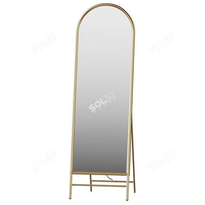 Vintage Elegance Arched Floor Mirror 3D model image 2