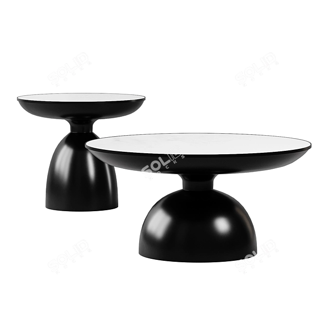 Nofon Black & White Coffee Tables 3D model image 2