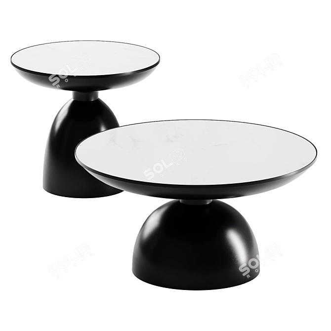 Nofon Black & White Coffee Tables 3D model image 4