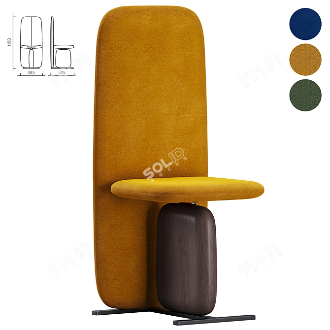 Modern Atlas Dining Chair 3D Model 3D model image 1