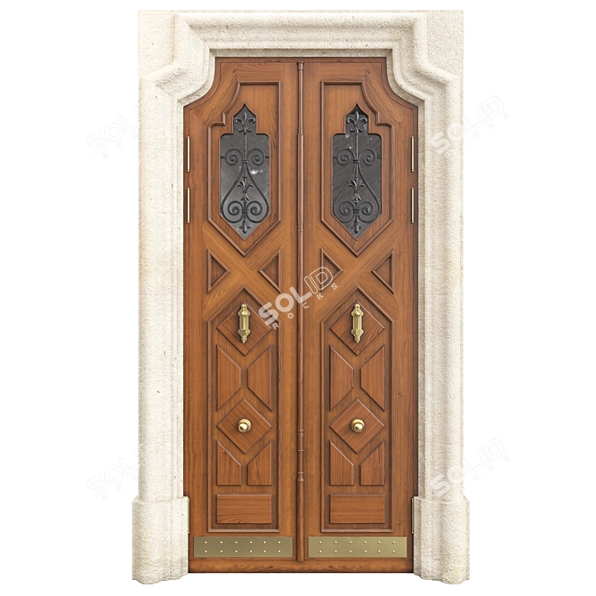 Classic Door 3D Model 1450mm 3D model image 1