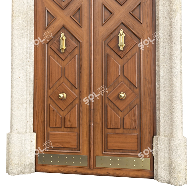 Classic Door 3D Model 1450mm 3D model image 2