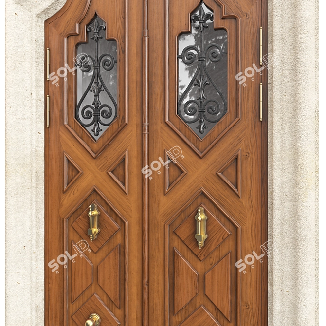 Classic Door 3D Model 1450mm 3D model image 3