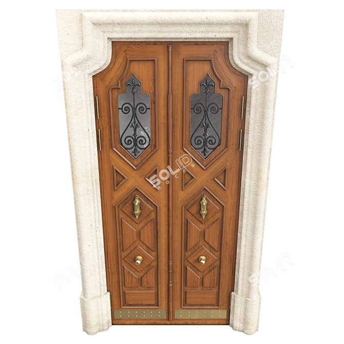 Classic Door 3D Model 1450mm 3D model image 6