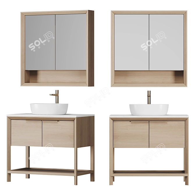 Contemporary Dive Bathroom Furniture 3D model image 1