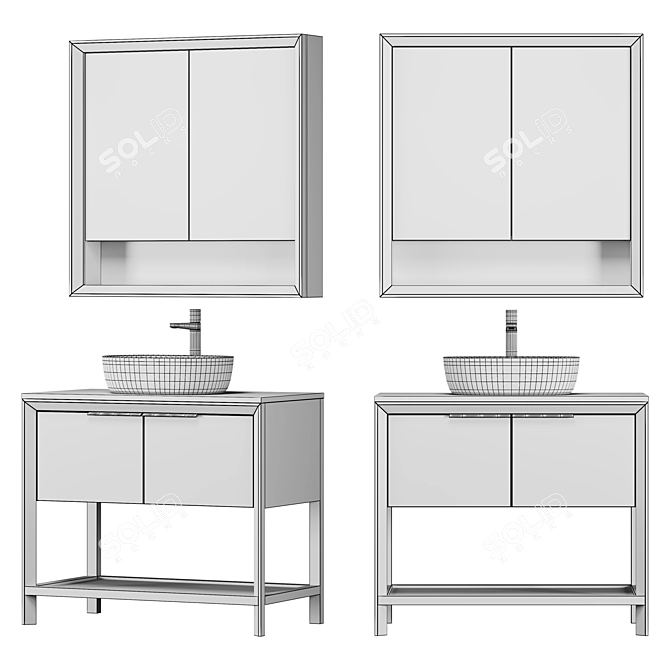 Contemporary Dive Bathroom Furniture 3D model image 5