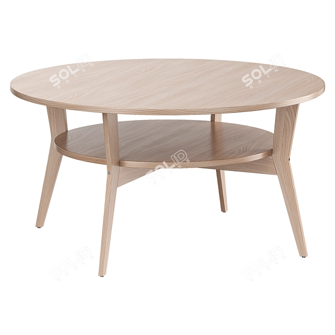 Modern Oak Veneer Coffee Table 3D model image 1