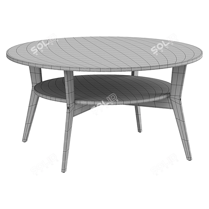 Modern Oak Veneer Coffee Table 3D model image 3