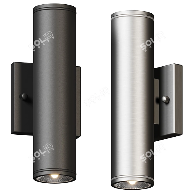 Outdoor LED Cylinder Wall Sconce 3D model image 1