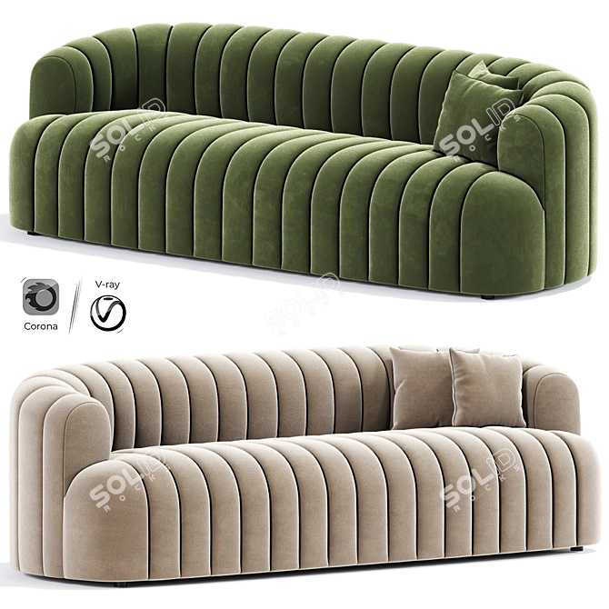 Stylish Elliana Sofa Model 3D model image 1