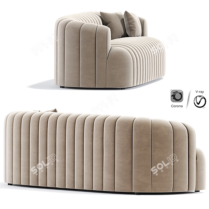 Stylish Elliana Sofa Model 3D model image 2