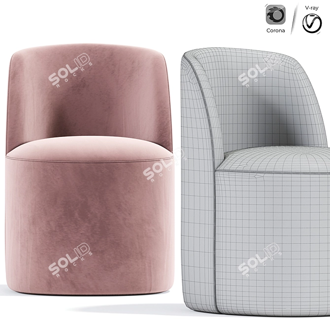 Contemporary Dining Chair Set 3D model image 2