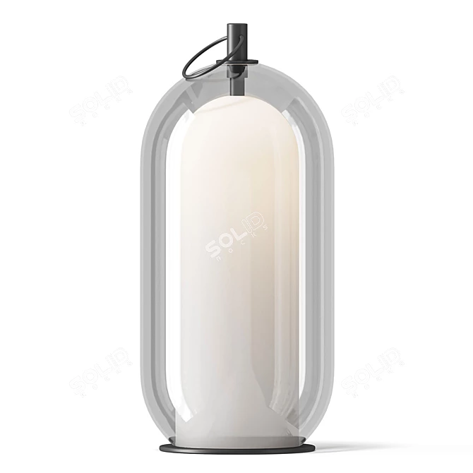 Elegant Blown Glass Table Lamp 3D model image 2