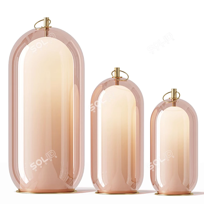 Elegant Blown Glass Table Lamp 3D model image 3