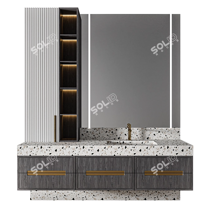 Luxury Bathroom 3D Model Set 3D model image 1