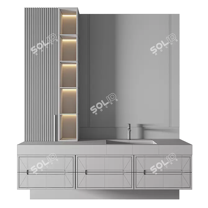 Luxury Bathroom 3D Model Set 3D model image 2