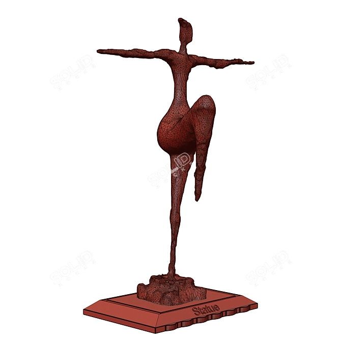 Elegant Women Statue Sculpture 3D 3D model image 4