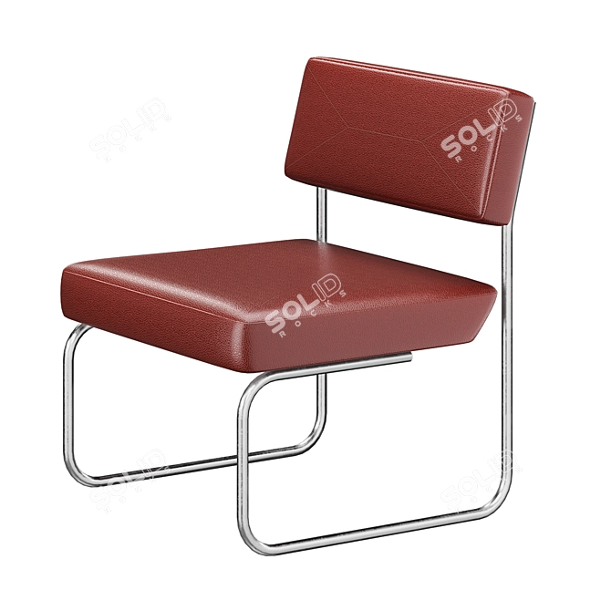 Retro Iron & Red Armchairs 3D model image 1