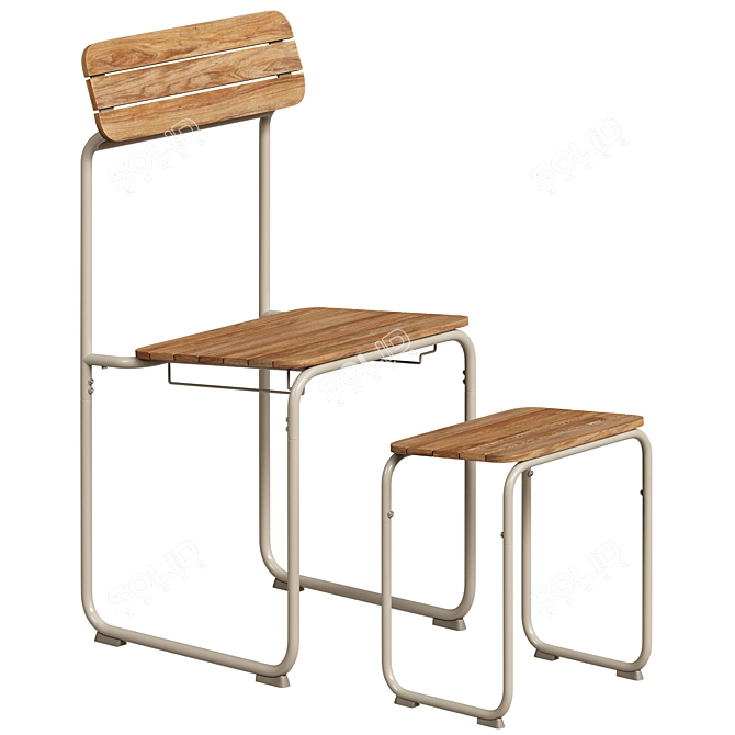 FURUON Dining Set with Footrest by Ikea 3D model image 5