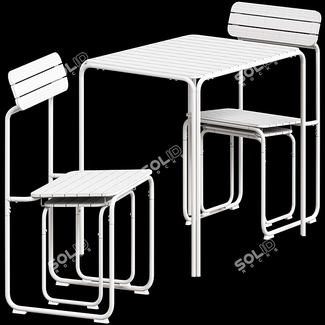 FURUON Dining Set with Footrest by Ikea 3D model image 6