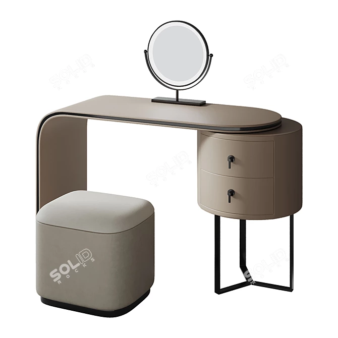 Luxury Makeup Vanity Dressing Table 3D model image 1