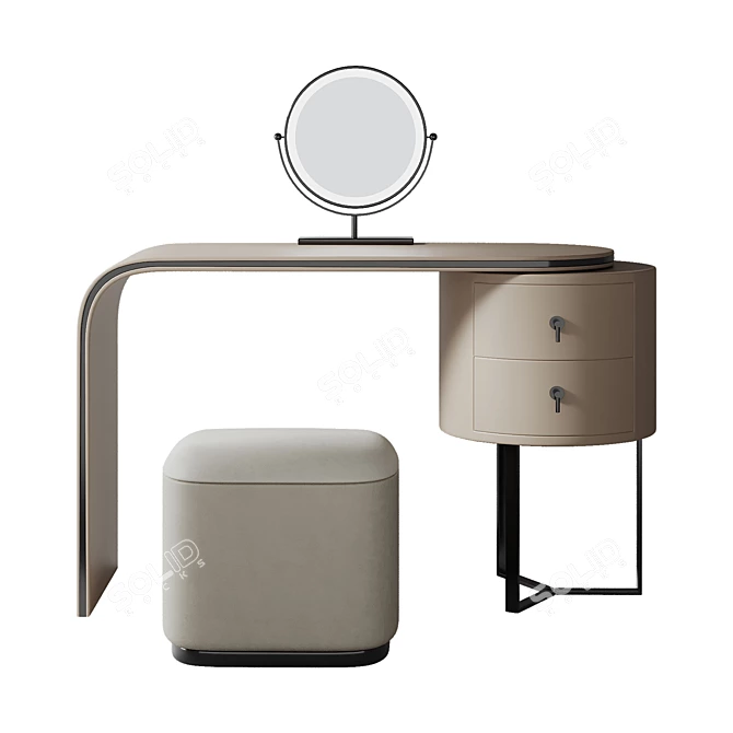 Luxury Makeup Vanity Dressing Table 3D model image 2