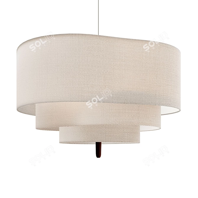 Ethereal Pebble Pendant Light 3D model image 1