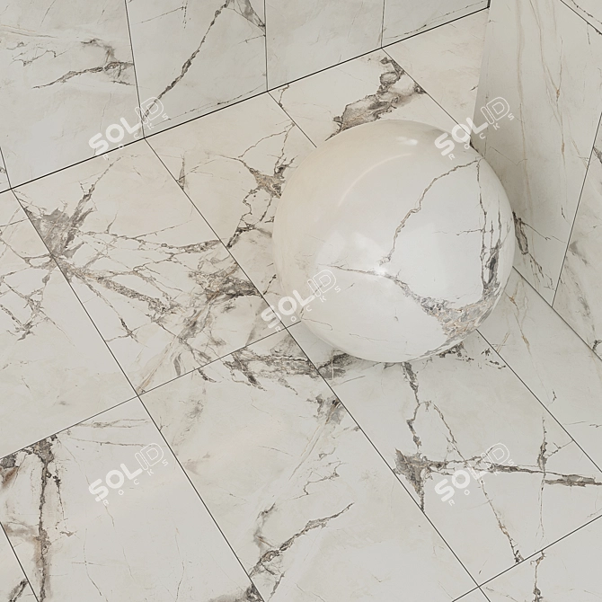 Invisible Pearl Lux Ceramic Tile 3D model image 2